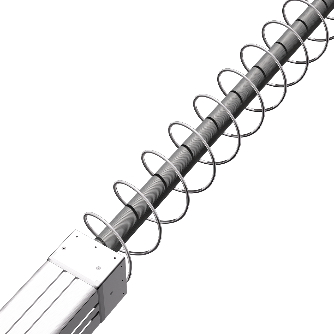 PADS structural boom with a helical antenna