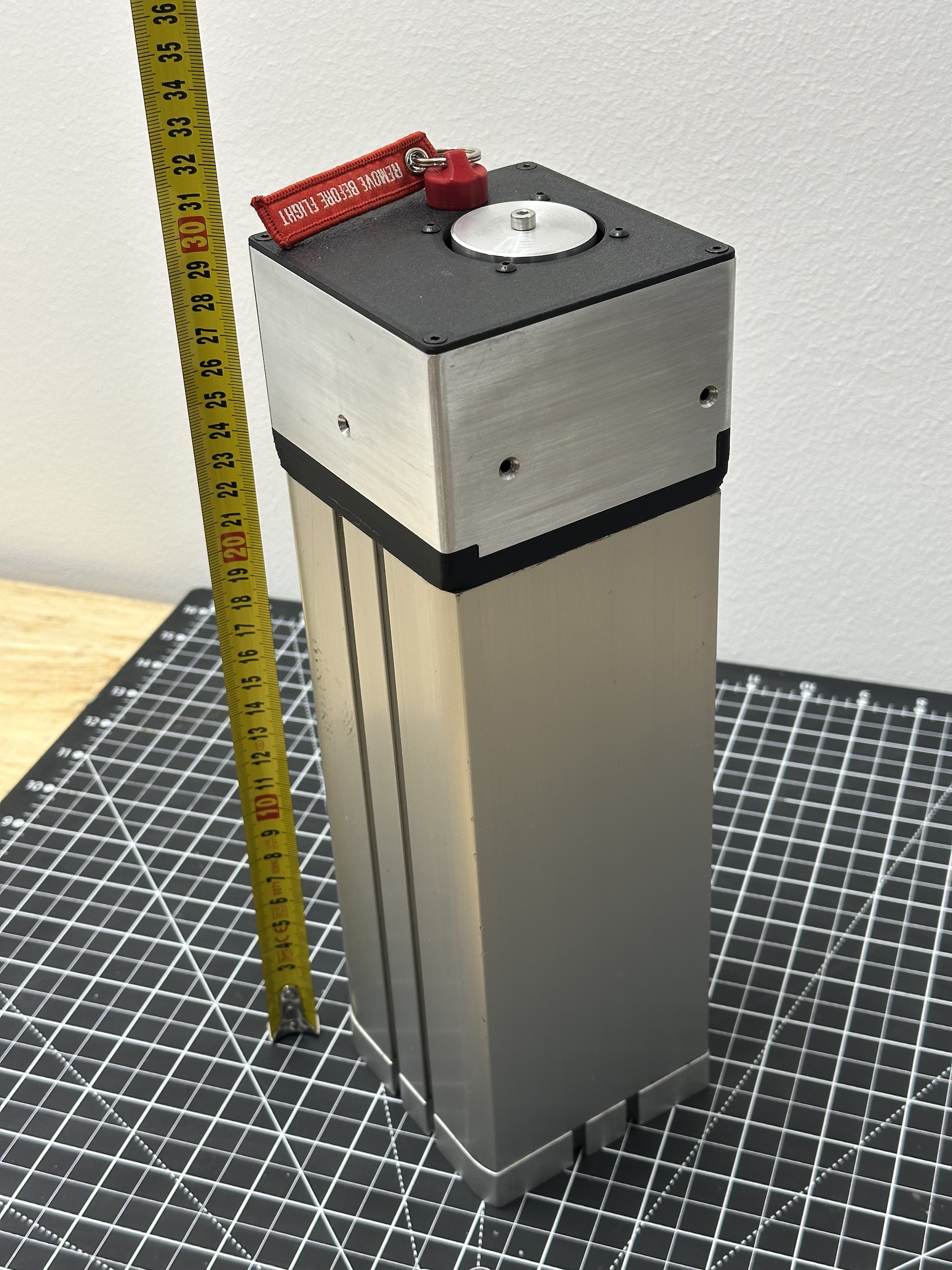 PADS module — real hardware photo with tape measure for scale